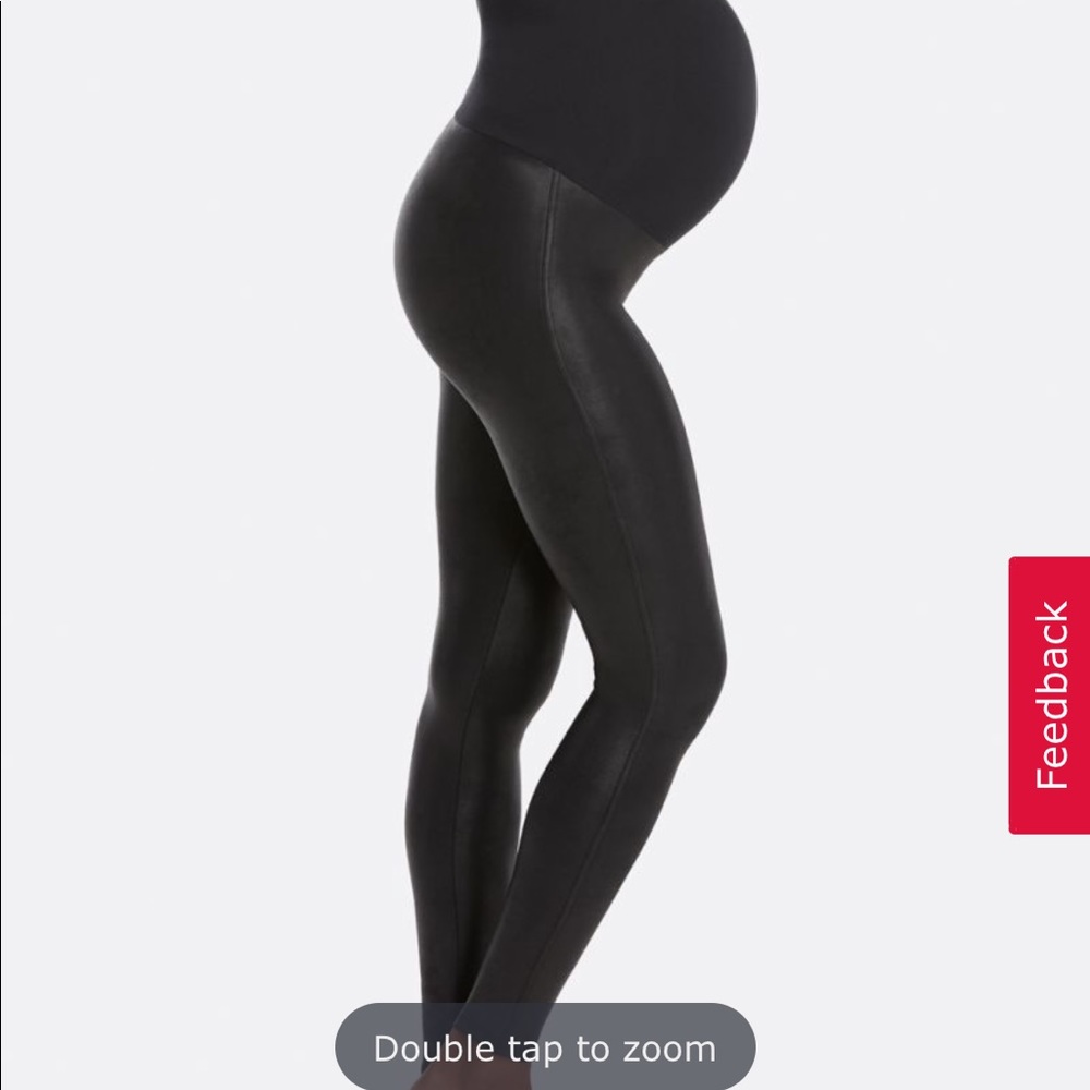 SPANX Mama faux leather maternity leggings Small